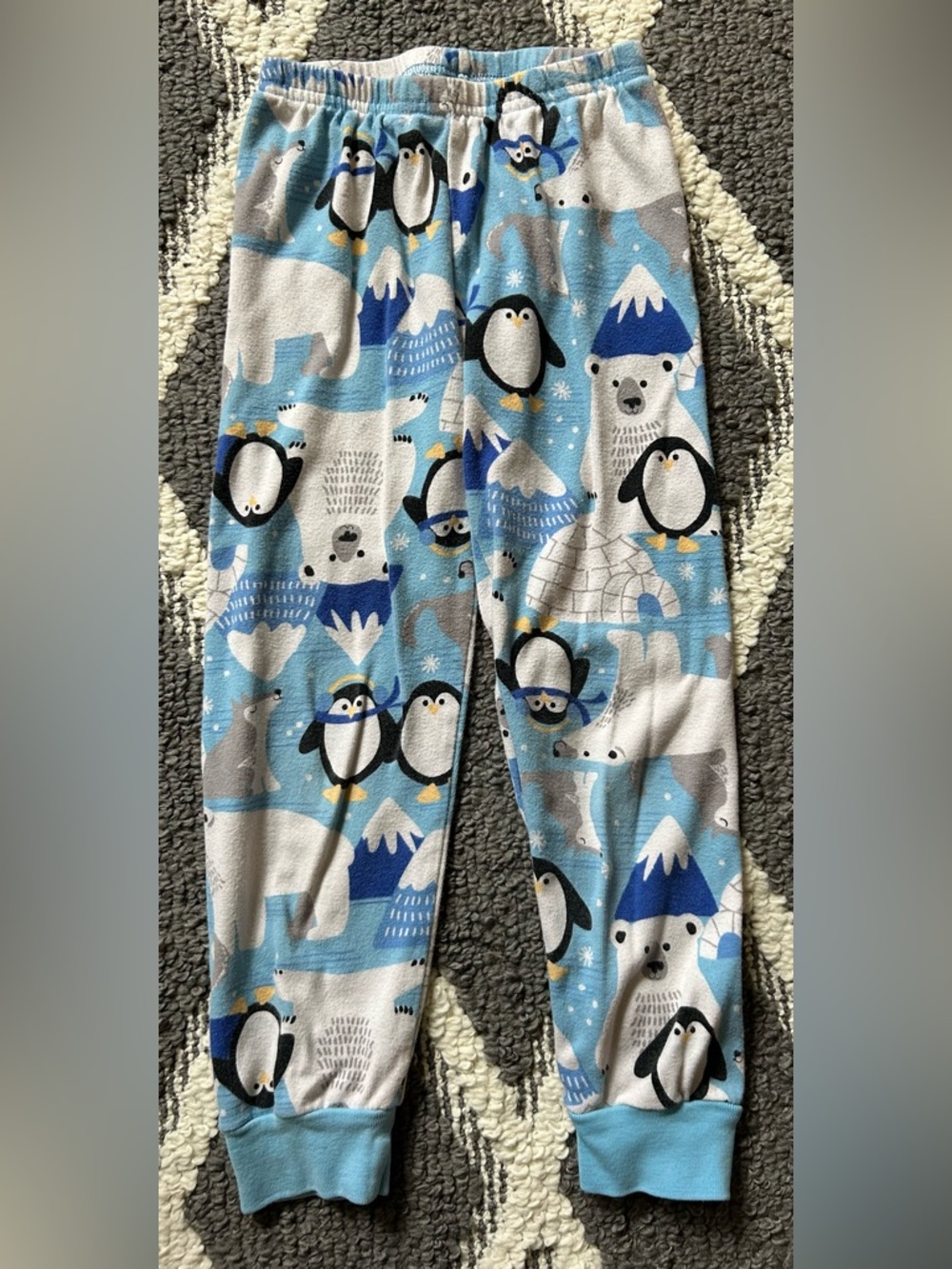 Gymboree Blue and White Polar Animal Pajama Bottoms